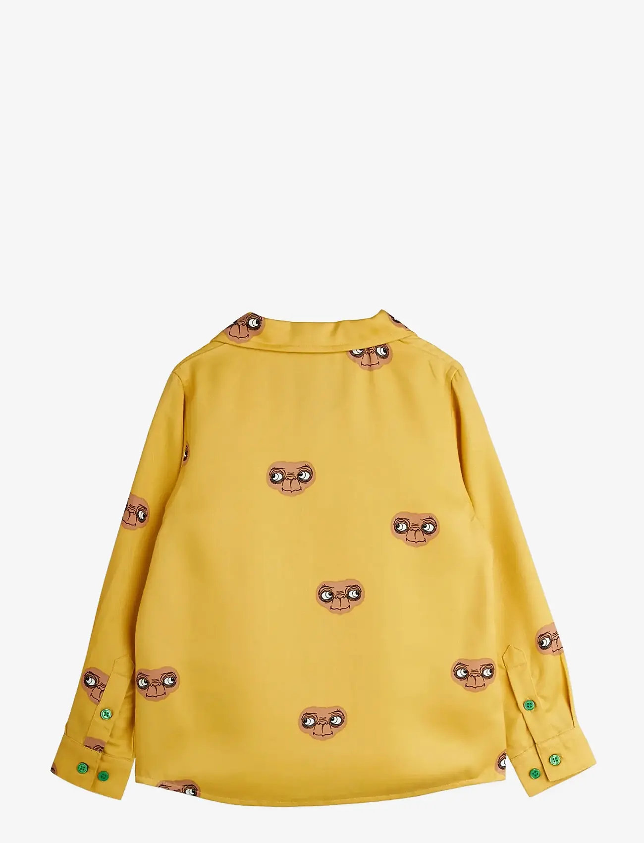 Mini Rodini - E.T aop woven ls shirt - langärmlige hemden - yellow - 1