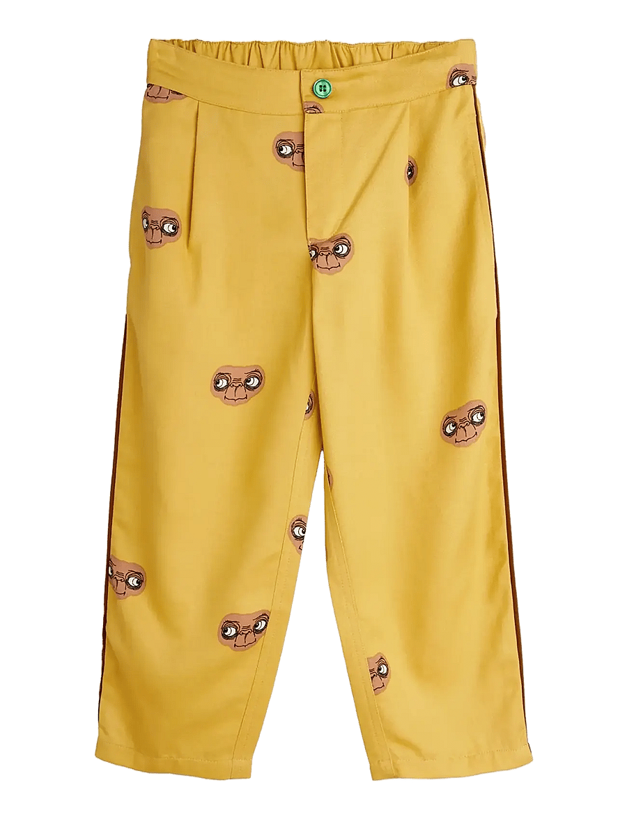 Mini Rodini - E.T aop woven trousers - beebipüksid - yellow - 0