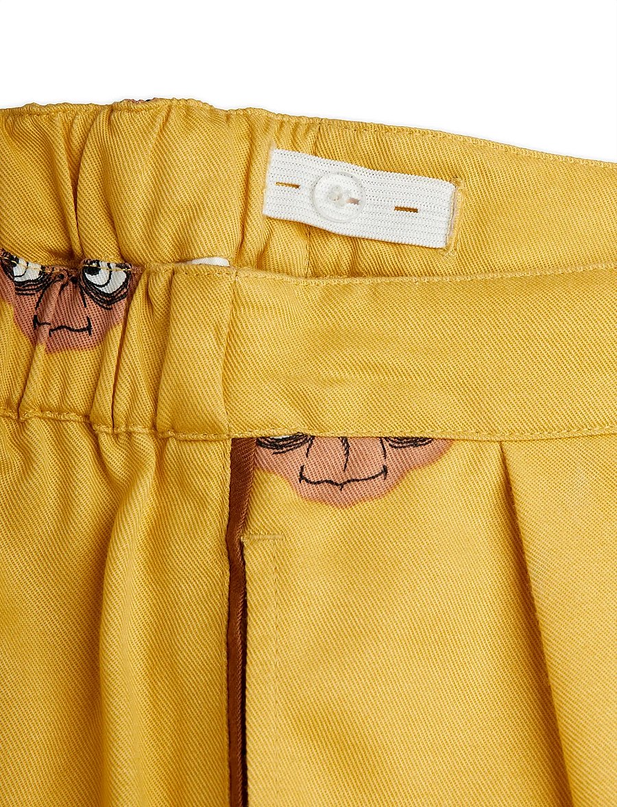 Mini Rodini - E.T aop woven trousers - beebipüksid - yellow - 2