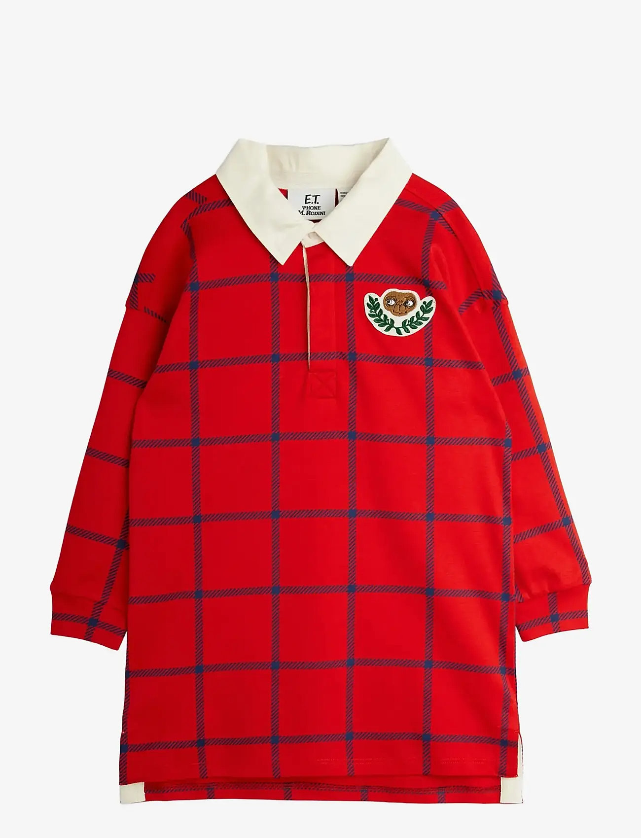 Mini Rodini - E.T patch rugby dress - langærmede babykjoler - red - 0
