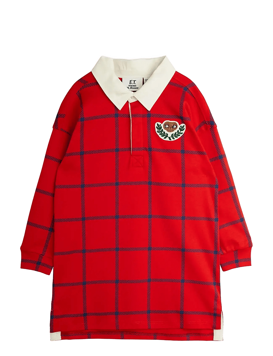 Mini Rodini - E.T patch rugby dress - pikkade varrukatega beebikleidid - red - 0