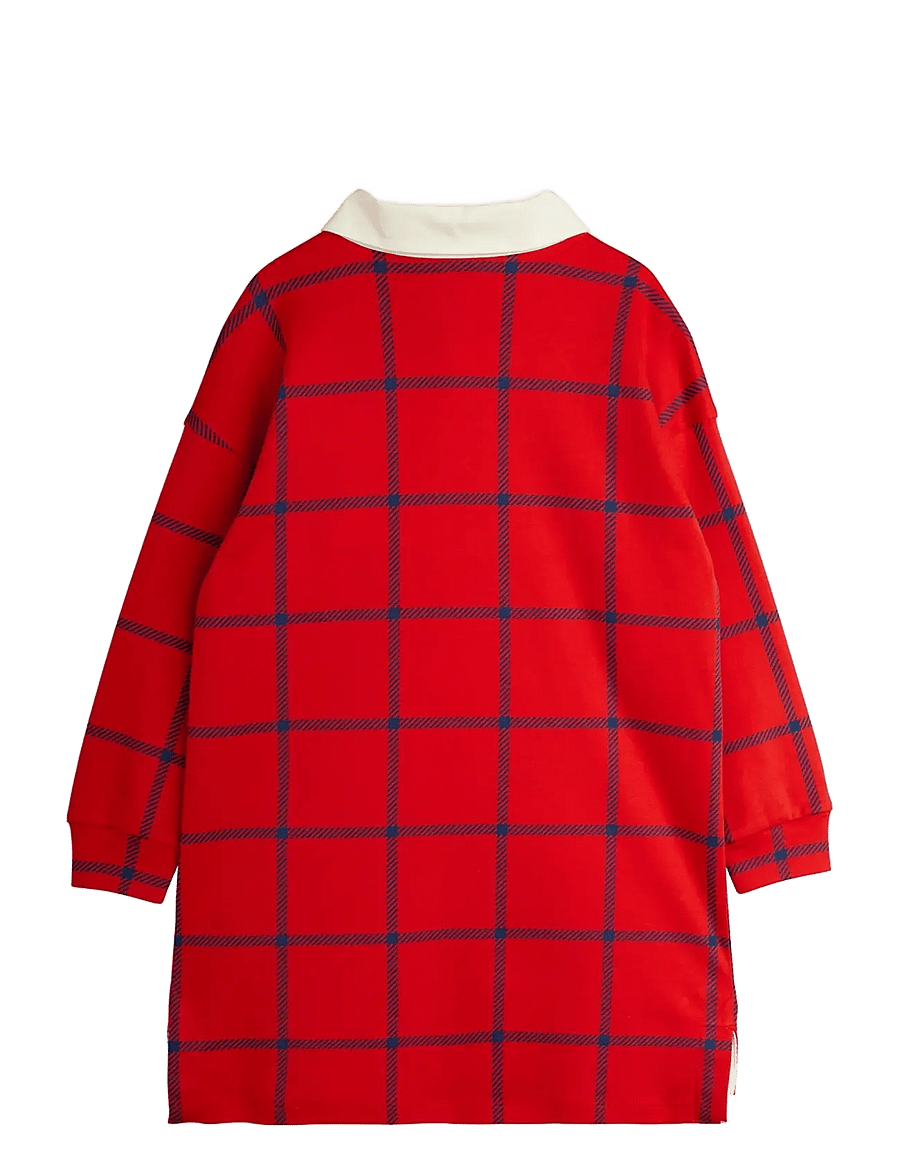Mini Rodini - E.T patch rugby dress - pikkade varrukatega beebikleidid - red - 1