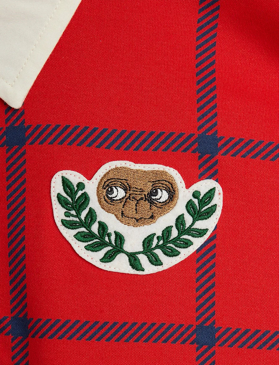 Mini Rodini - E.T patch rugby dress - pikkade varrukatega beebikleidid - red - 2