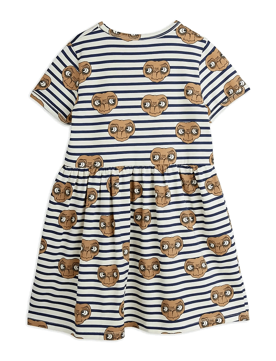 Mini Rodini - E.T stripe aop ss dress - kurzärmelige babykleider - multi - 1