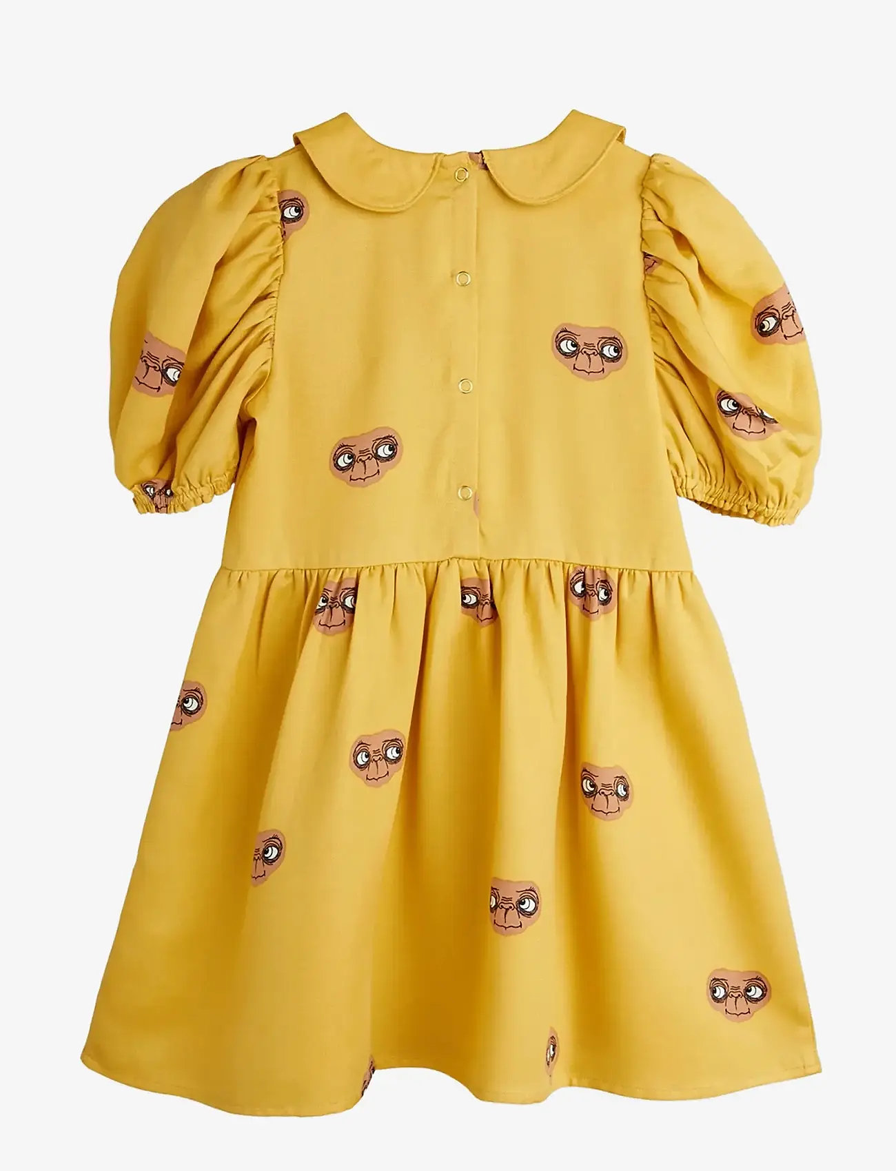 Mini Rodini - E.T aop woven ss dress - kurzärmelige babykleider - yellow - 1