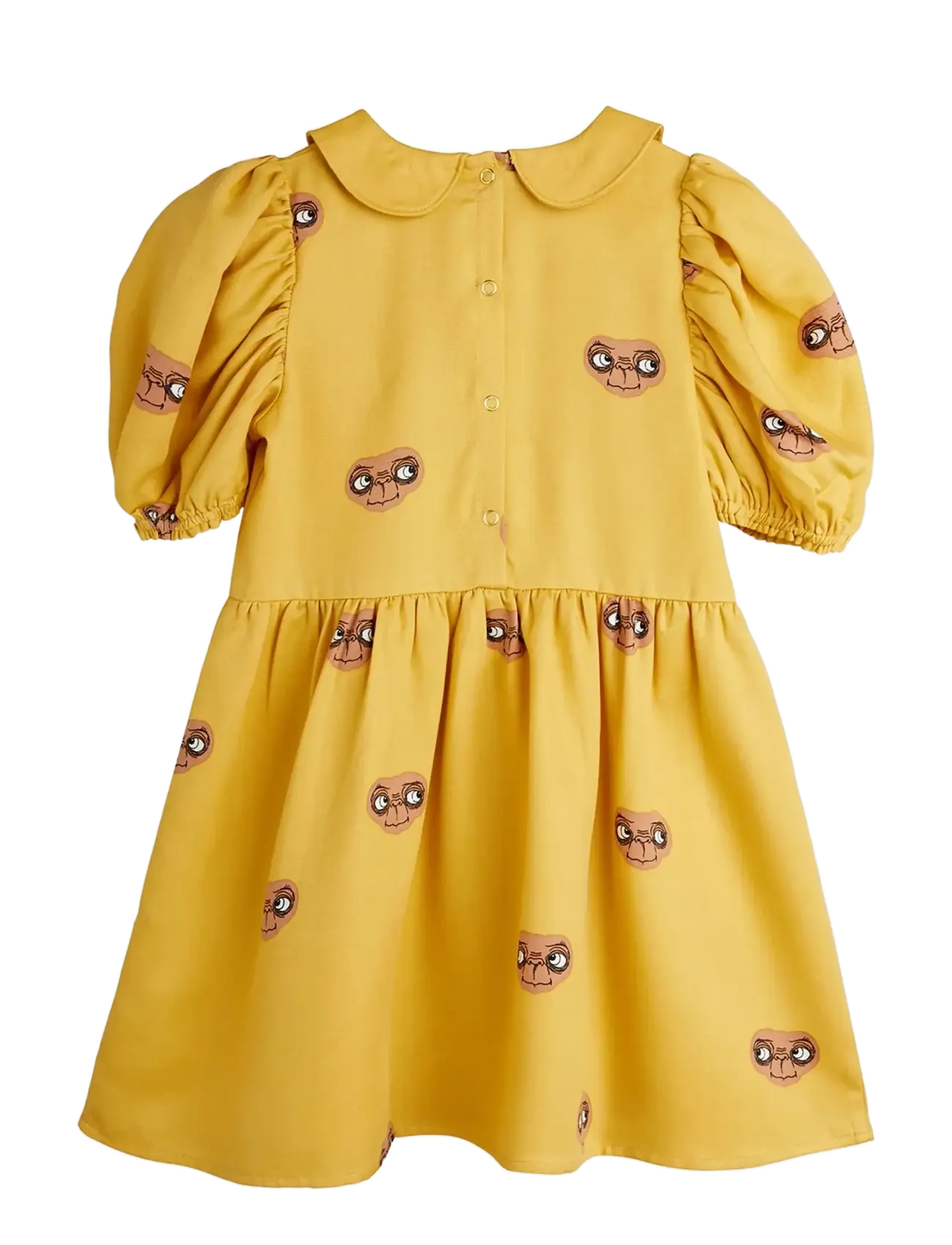 Mini Rodini - E.T aop woven ss dress - kurzärmelige babykleider - yellow - 1