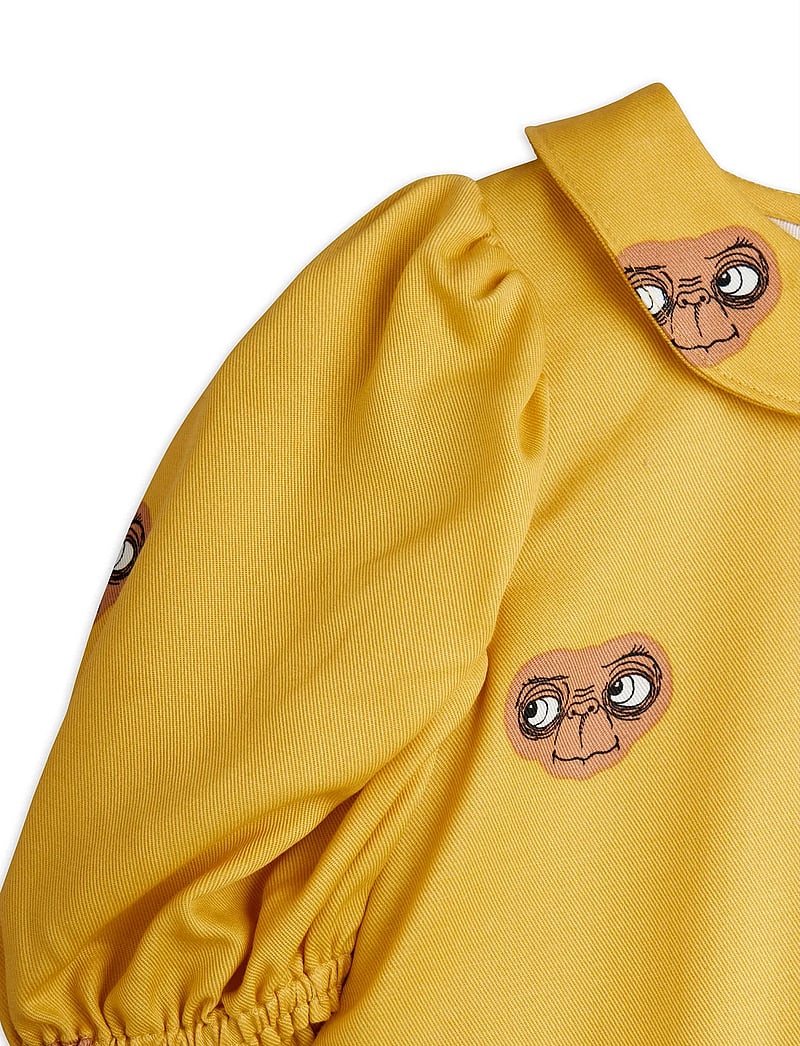 Mini Rodini - E.T aop woven ss dress - kortärmade babyklänningar - yellow - 2