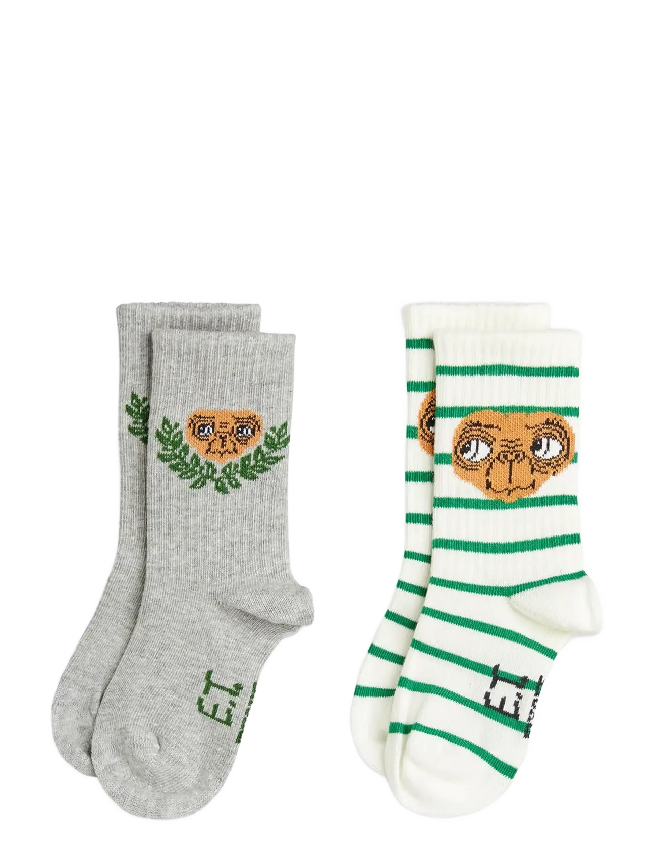 Mini Rodini E.t 2-Pack Socks, 24/27, Socken & Strumpfhosen, Grau - Kinder