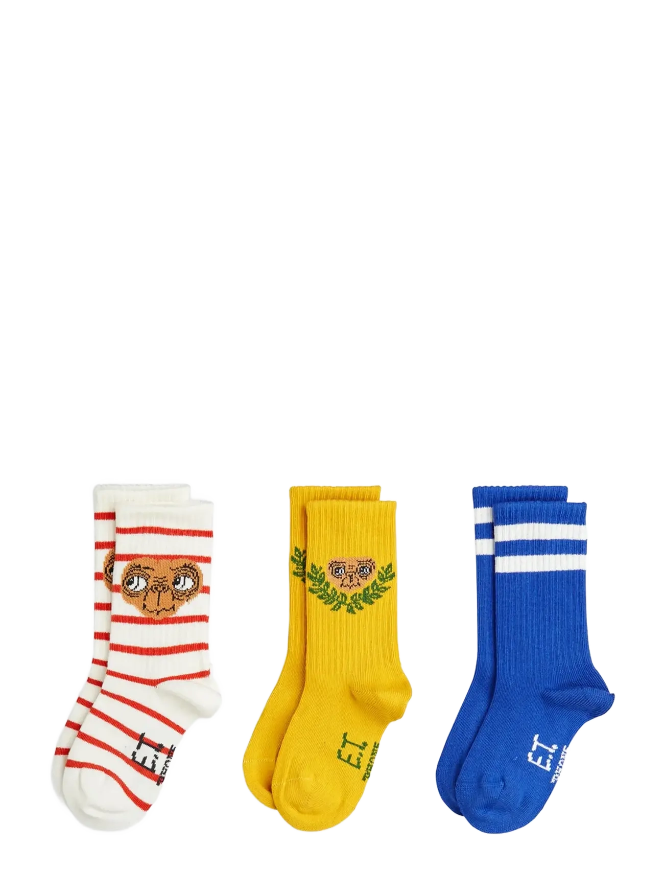 Mini Rodini E.t 3-Pack Socks, Børn, 3-Pak Strømper, Hvid, Str: 16/19