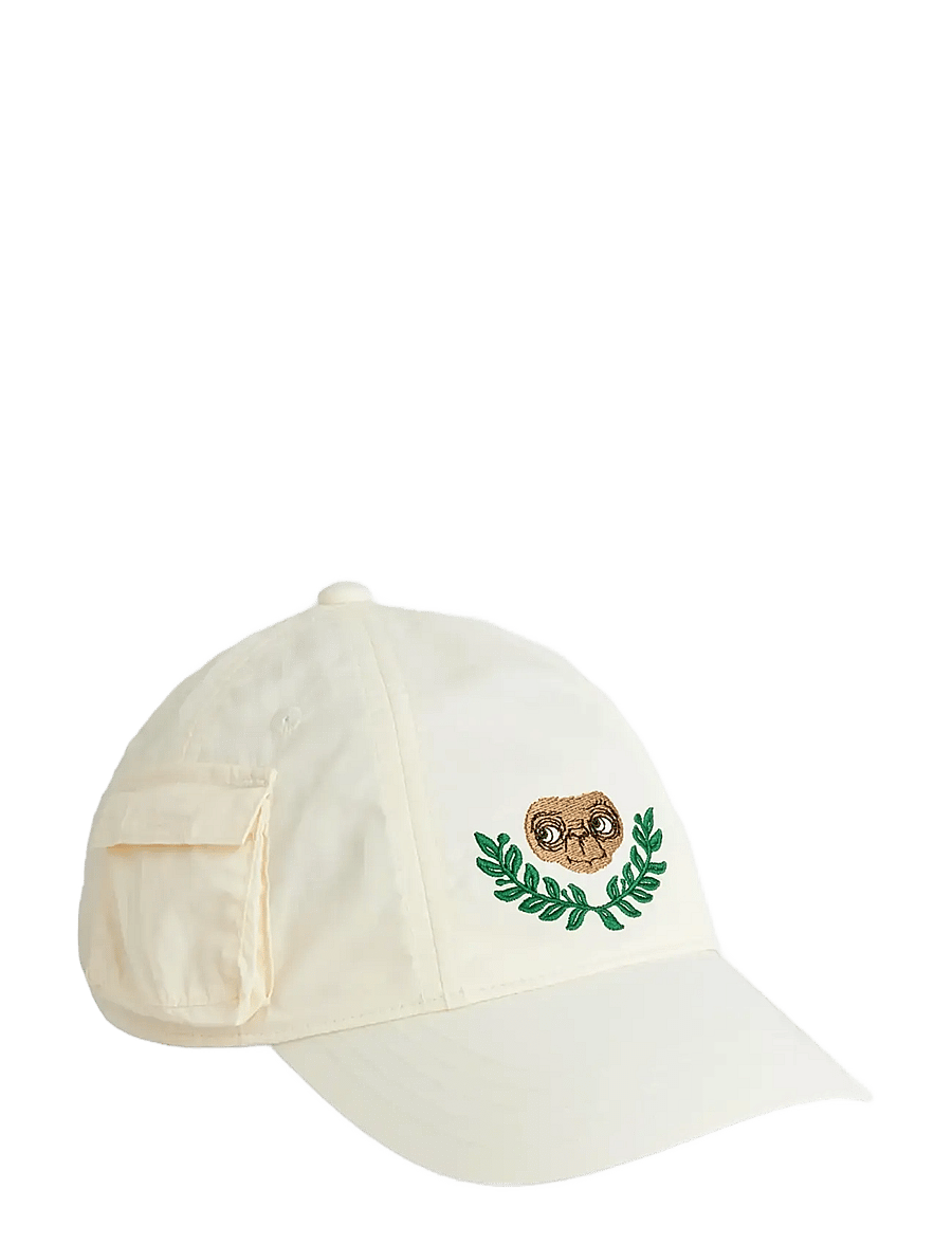 Mini Rodini - E.T emb nylon pocket cap - kepsar - off-white - 0