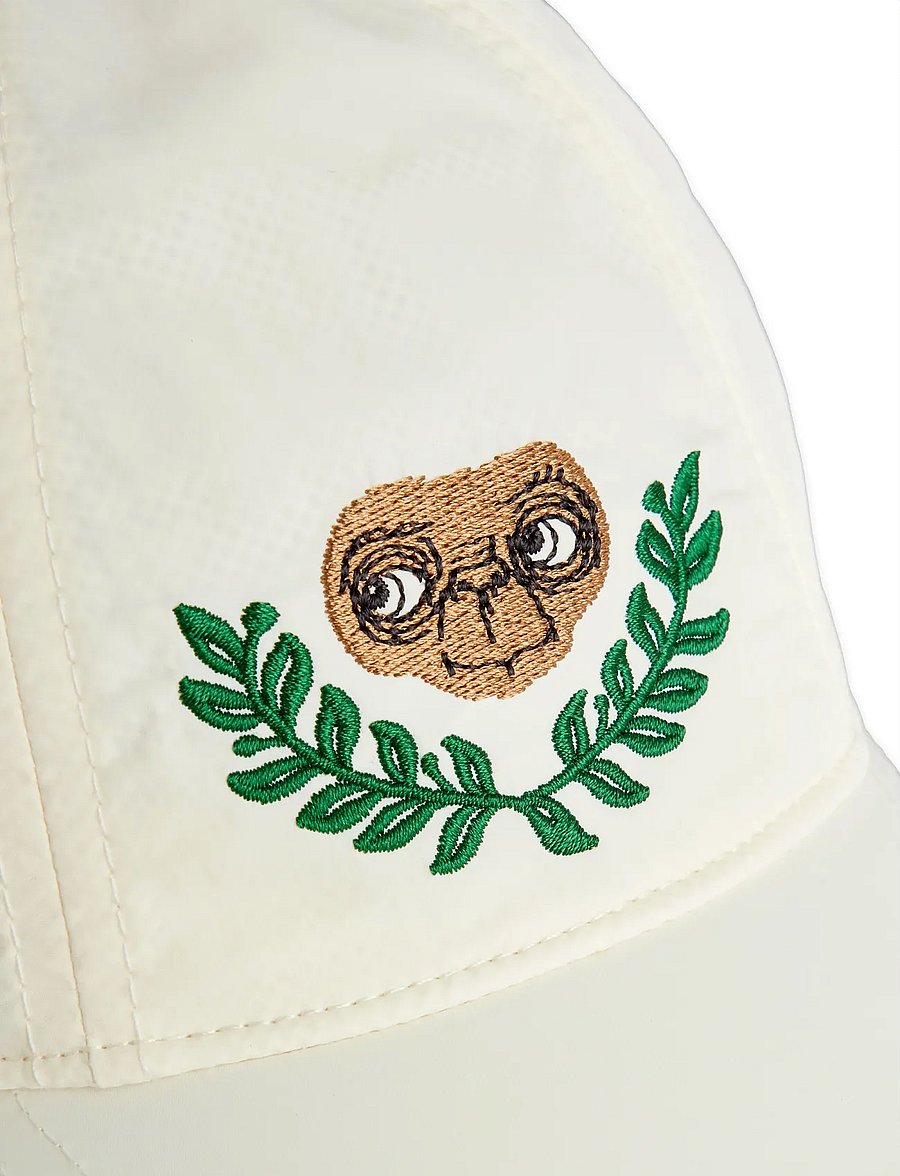 Mini Rodini - E.T emb nylon pocket cap - kepsar - off-white - 2