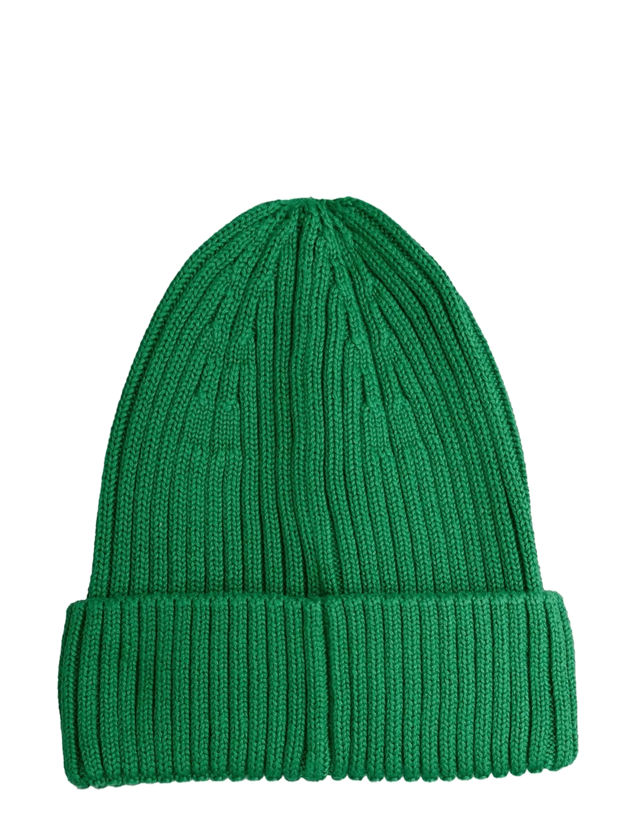 Mini Rodini - E.T patch knitted rib fold up hat - vinteraccessoarer - green - 1