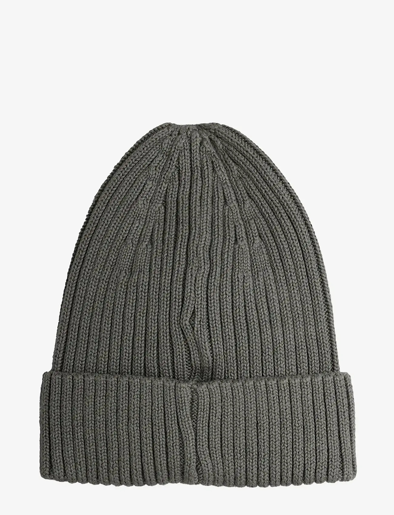 Mini Rodini - E.T patch knitted rib fold up hat - beanies - grey - 1