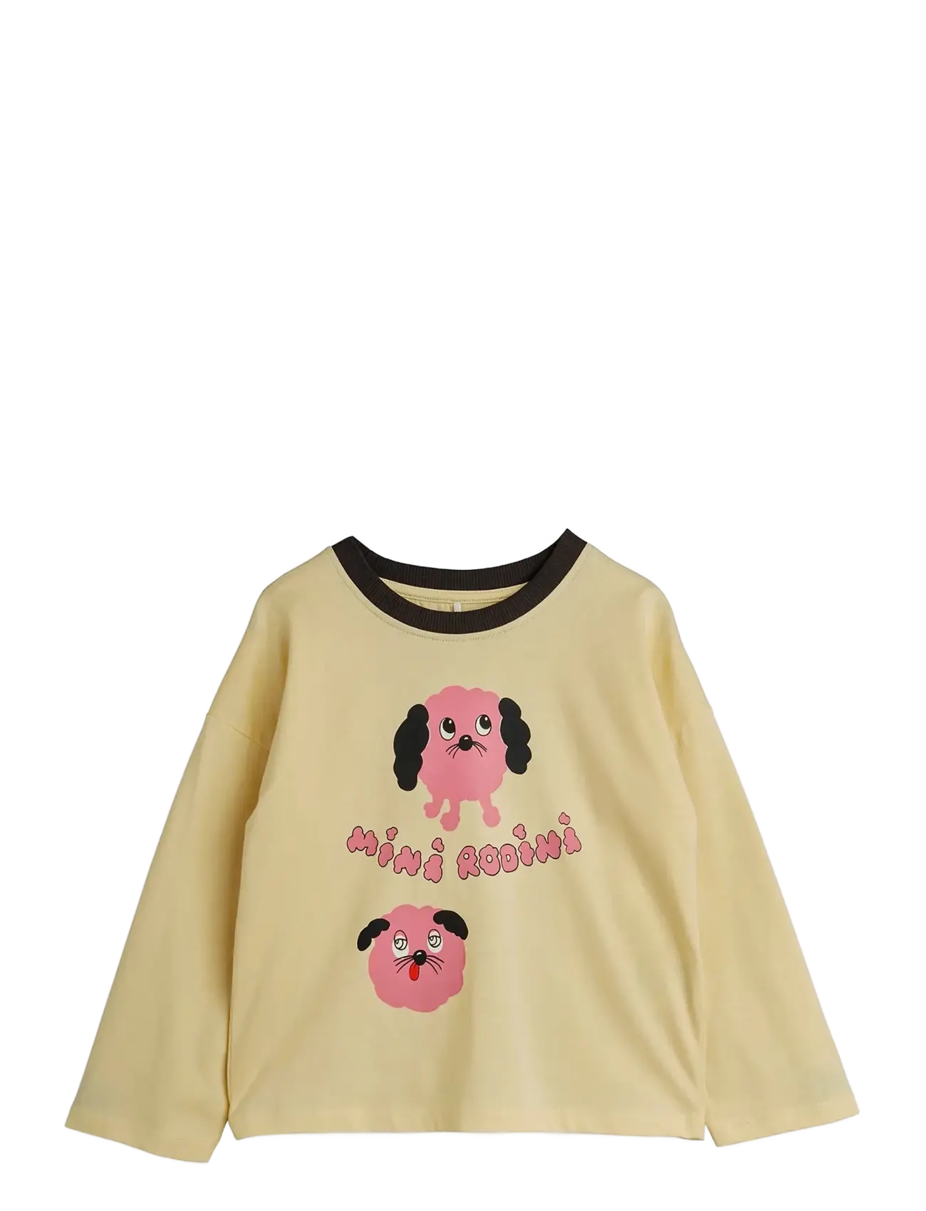 Mini Rodini Doggies Sp Ls Tee, 116/122, Yellow, T-Shirts > Langærmede T-shirts, Børn