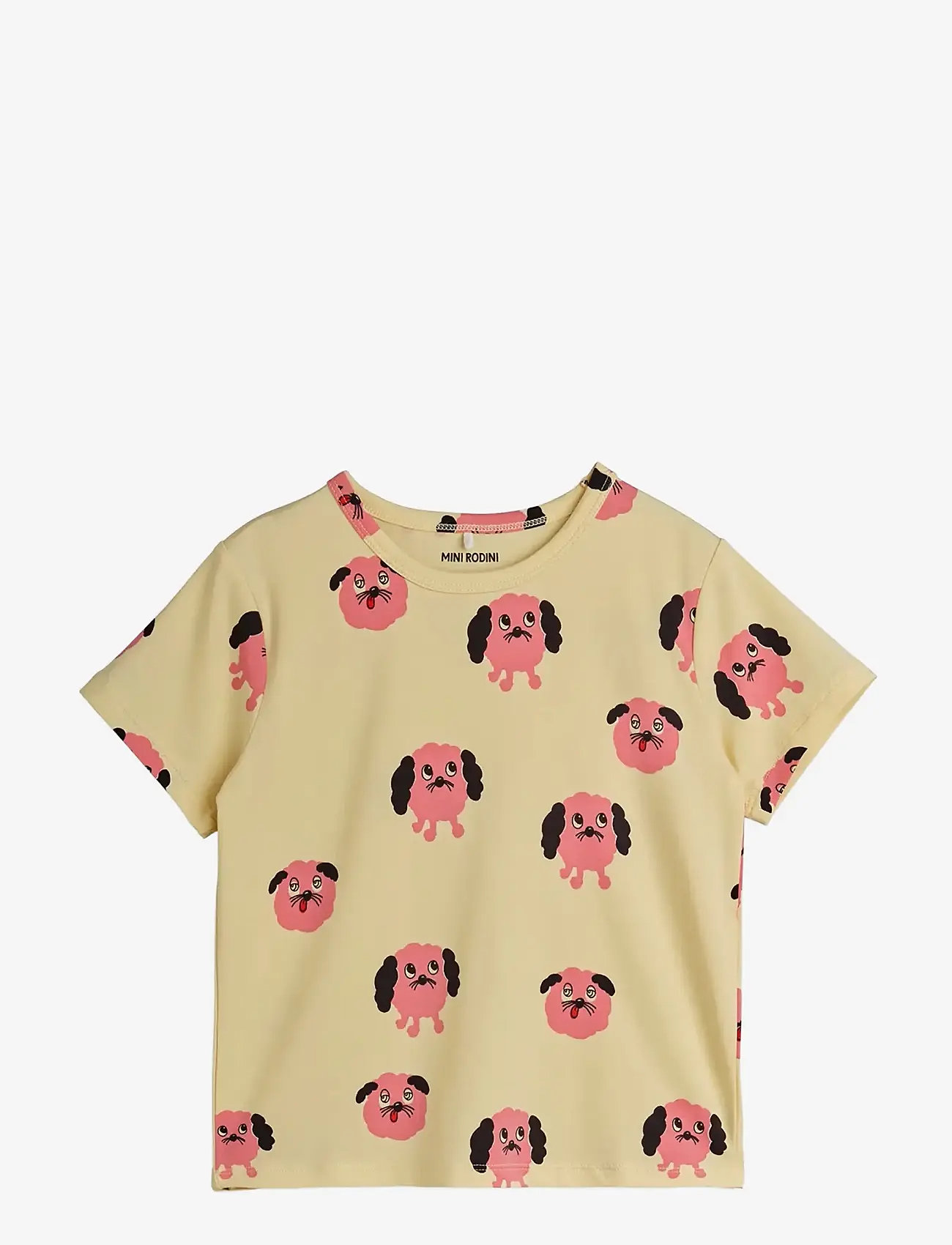 Mini Rodini - Doggies aop ss tee - short-sleeved t-shirts - yellow - 0