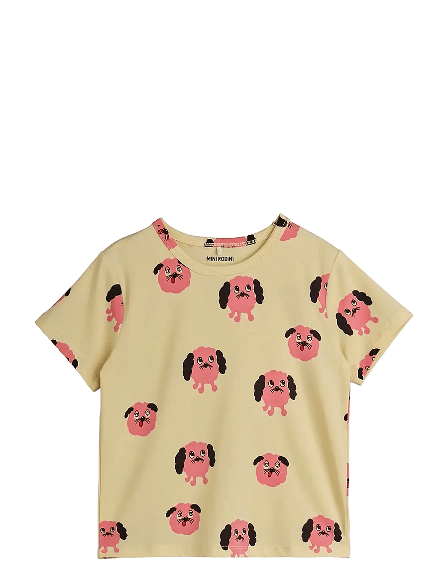 Mini Rodini - Doggies aop ss tee - kurzärmelige - yellow - 0