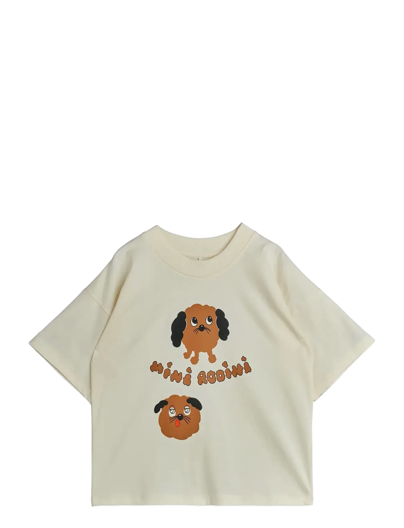 Mini Rodini Doggies Sp Ss Tee, 140/146, Cream, T-Shirts > Kortærmede, Børn
