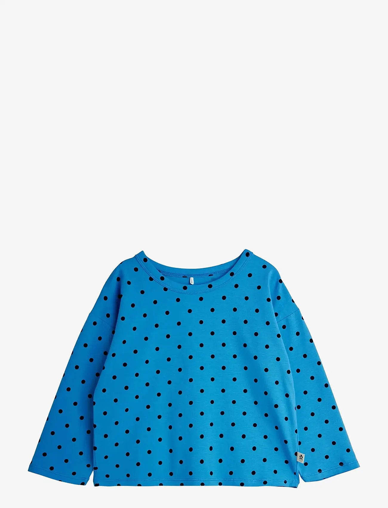 Mini Rodini - Polka dots aop ls tee - langærmede t-shirts - blue - 0