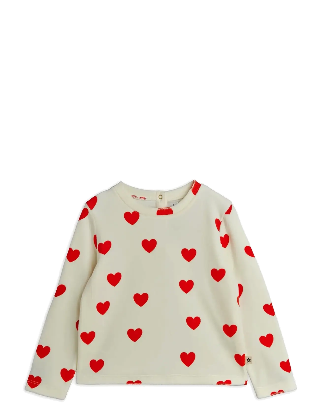 Mini Rodini Hearts Aop Velour Top, 80/86, Sweatshirts & Hoodies, Creme - Sweatshirts, Kinder