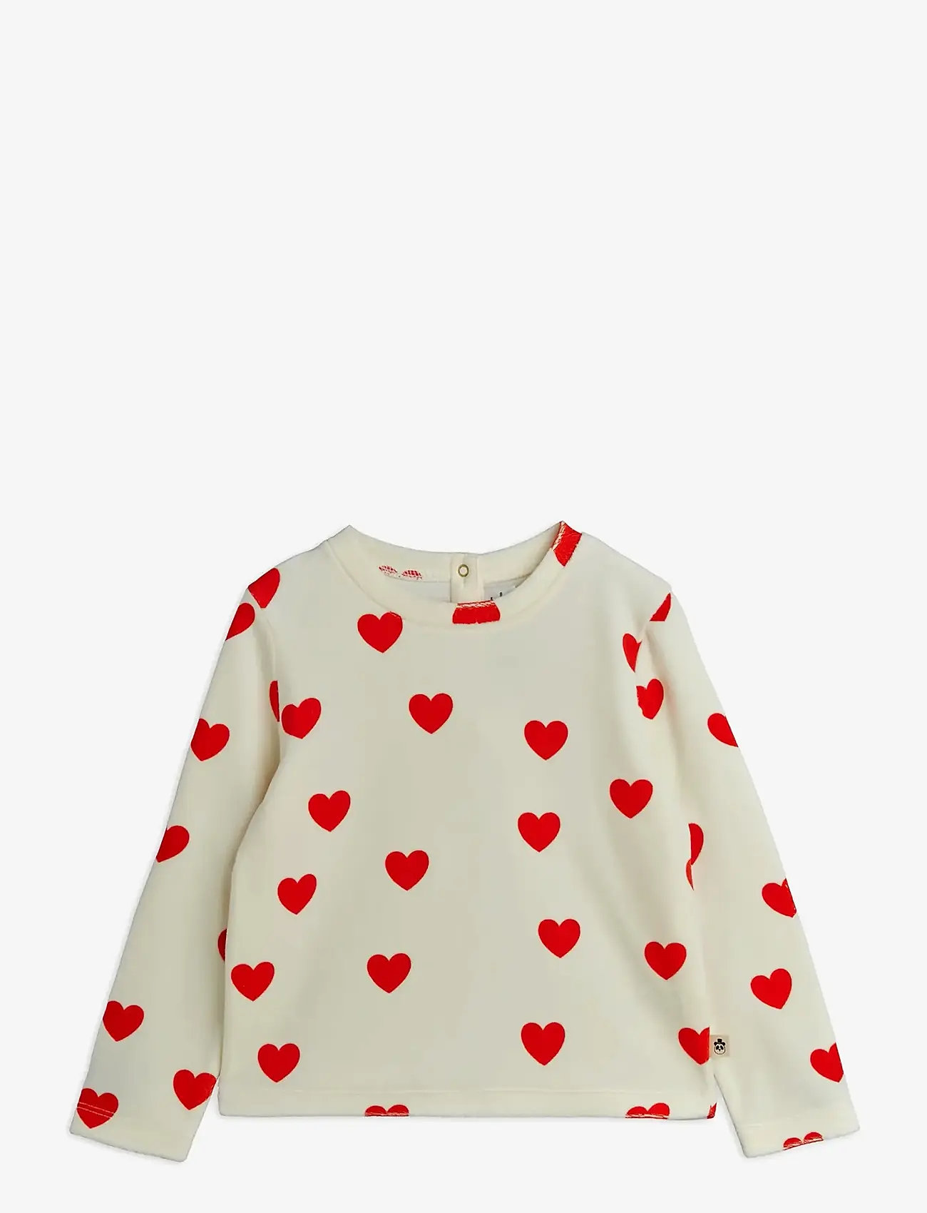 Mini Rodini - Hearts aop velour top - sweatshirts - white - 0