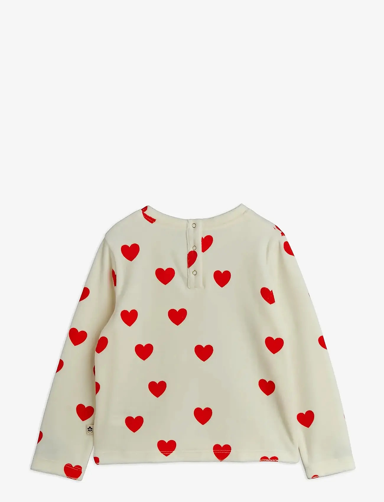 Mini Rodini - Hearts aop velour top - sweatshirts - white - 1