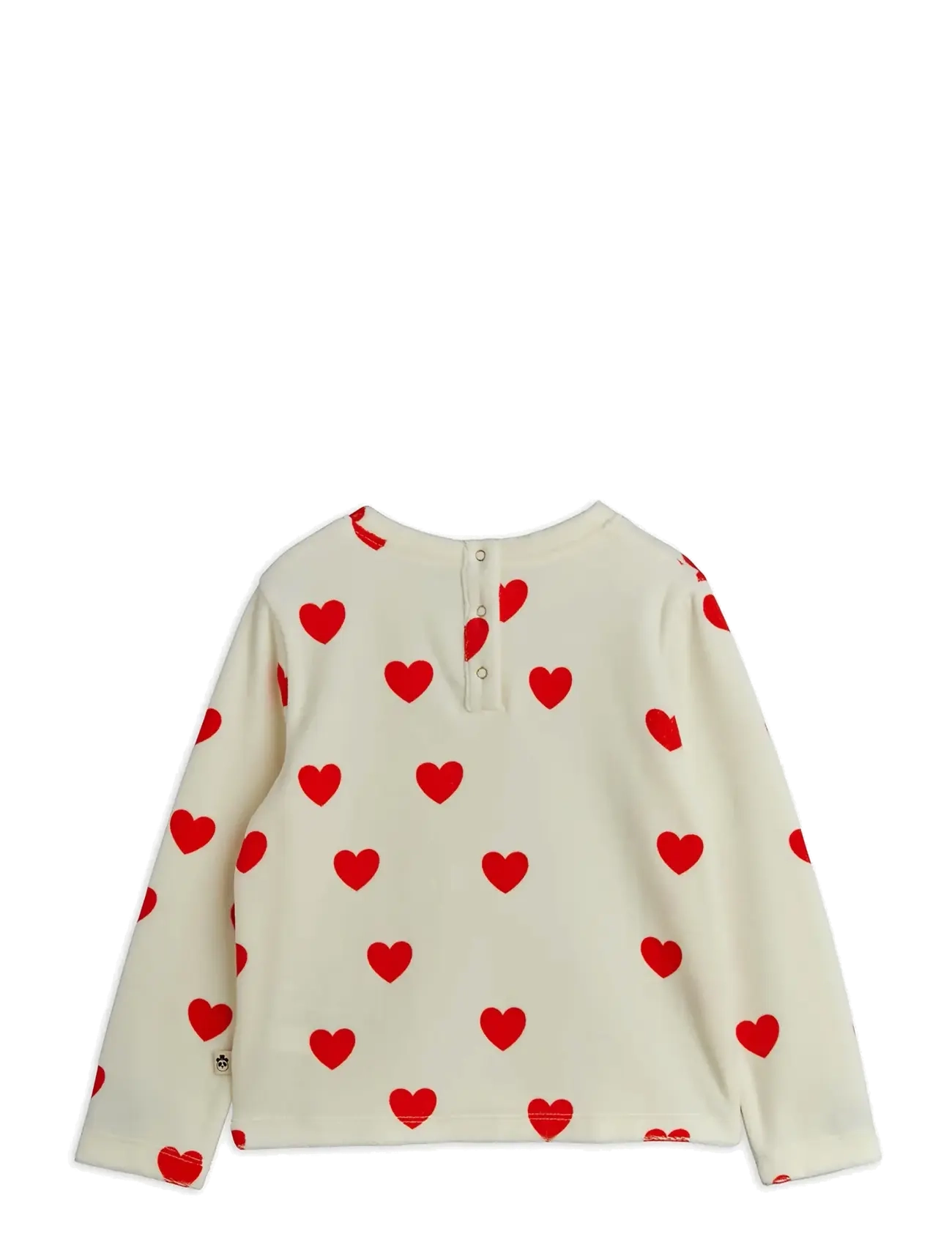 Mini Rodini - Hearts aop velour top - sweatshirts - white - 1