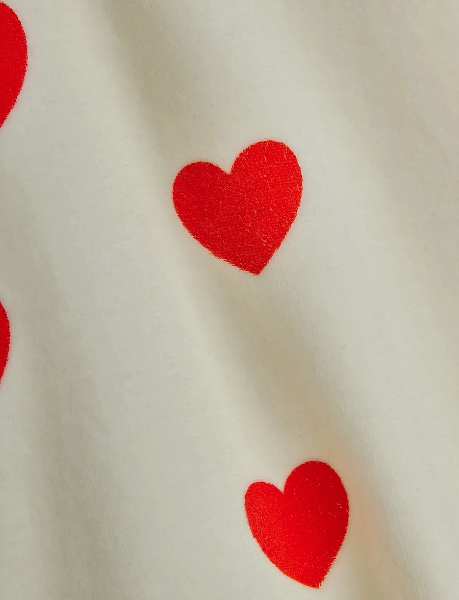Mini Rodini - Hearts aop velour top - sweatshirts - white - 2