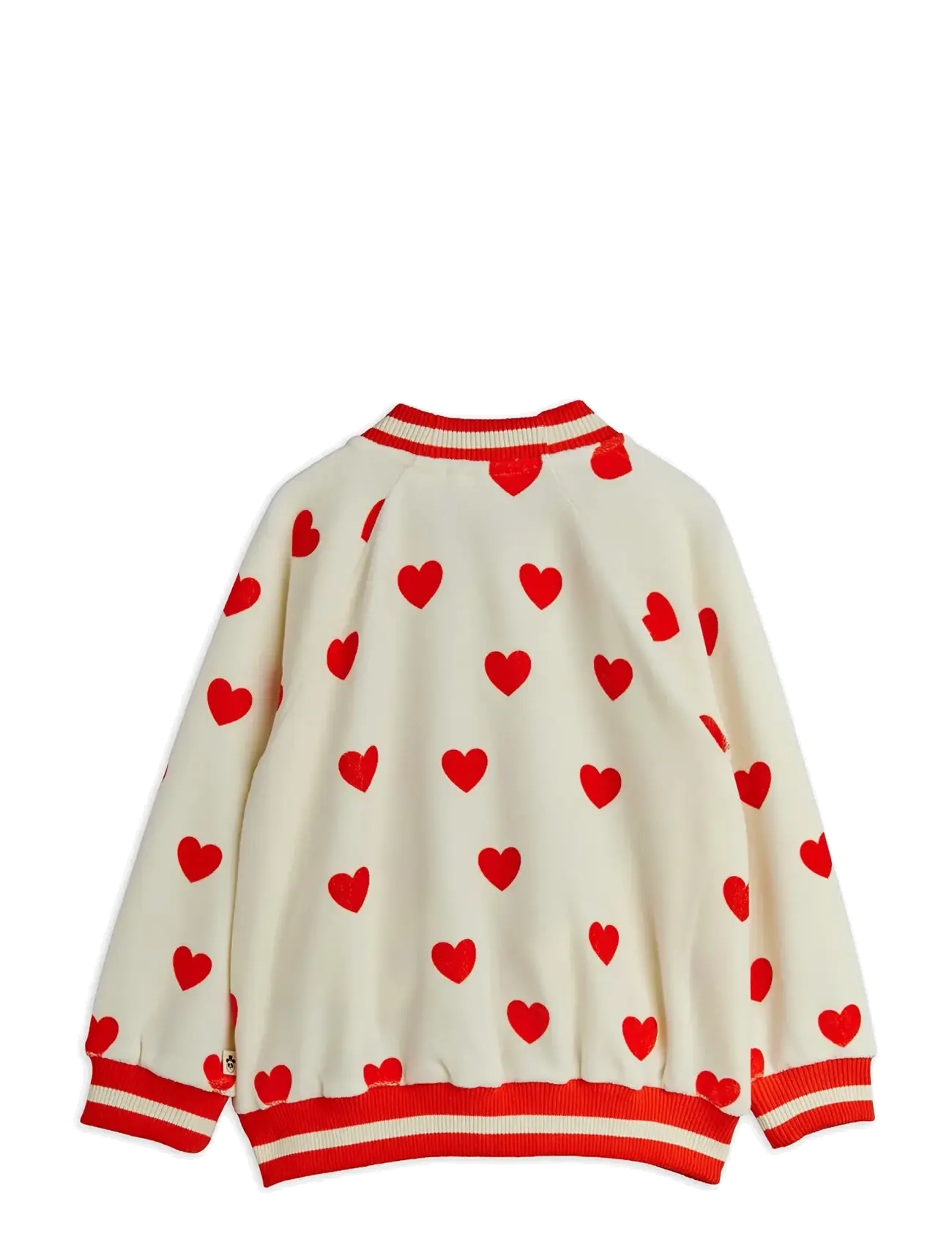 Mini Rodini - Hearts aop velour baseball cardigan - white - 1