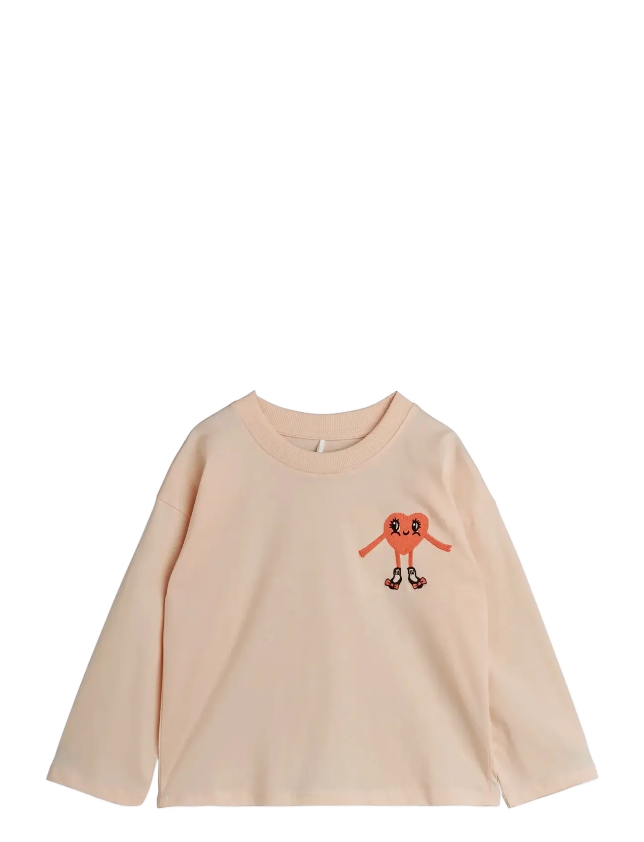 Mini Rodini Heart in shoes emb ls tee - Oberteile - PINK / beige