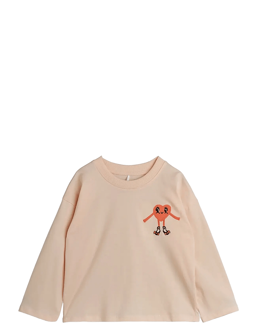 Mini Rodini - Heart in shoes emb ls tee - langärmelig - pink - 0
