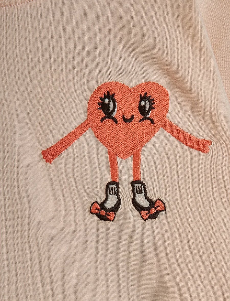 Mini Rodini - Heart in shoes emb ls tee - langärmelig - pink - 2