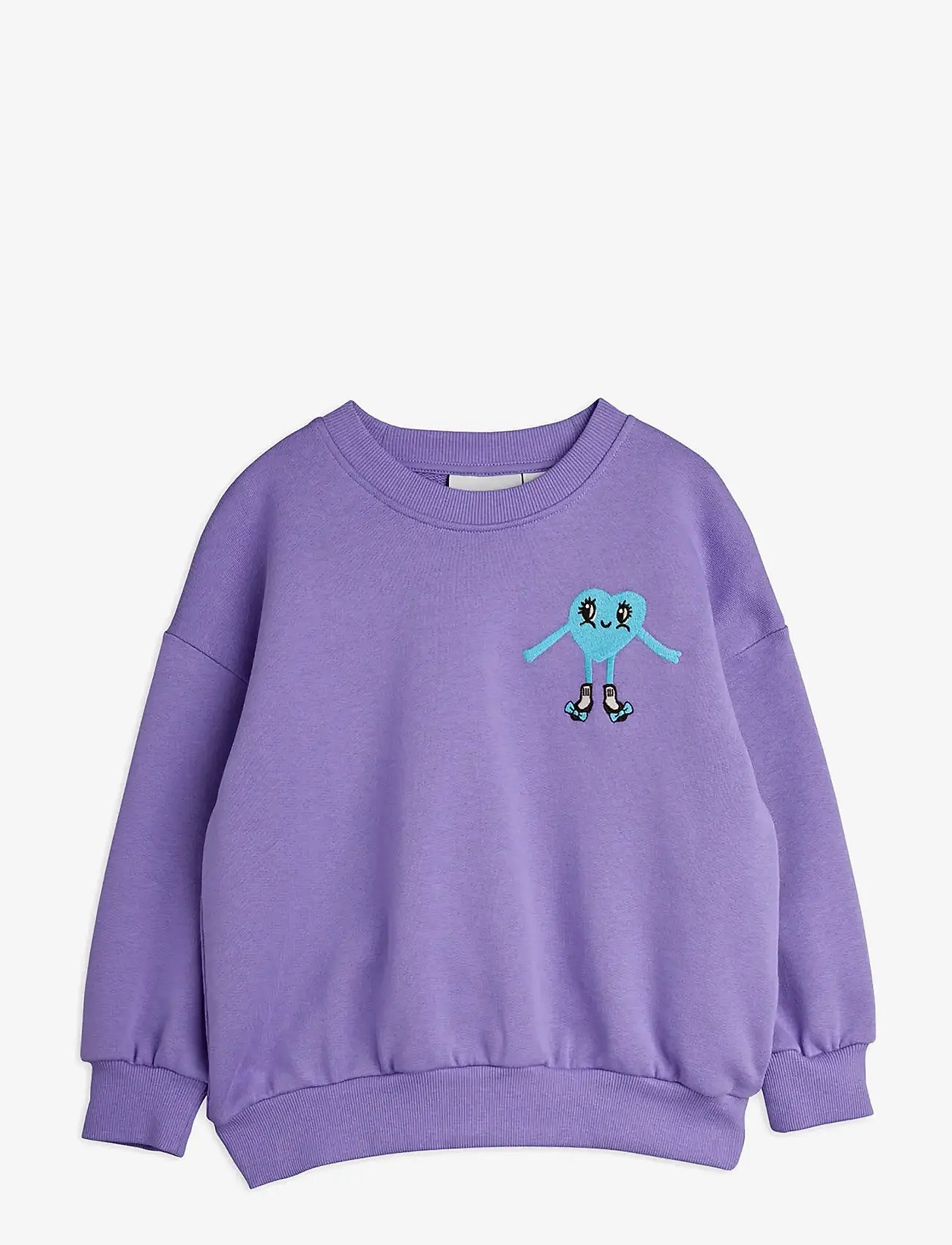 Mini Rodini - Heart in shoes emb sweatshirt - sweatshirts - purple - 0