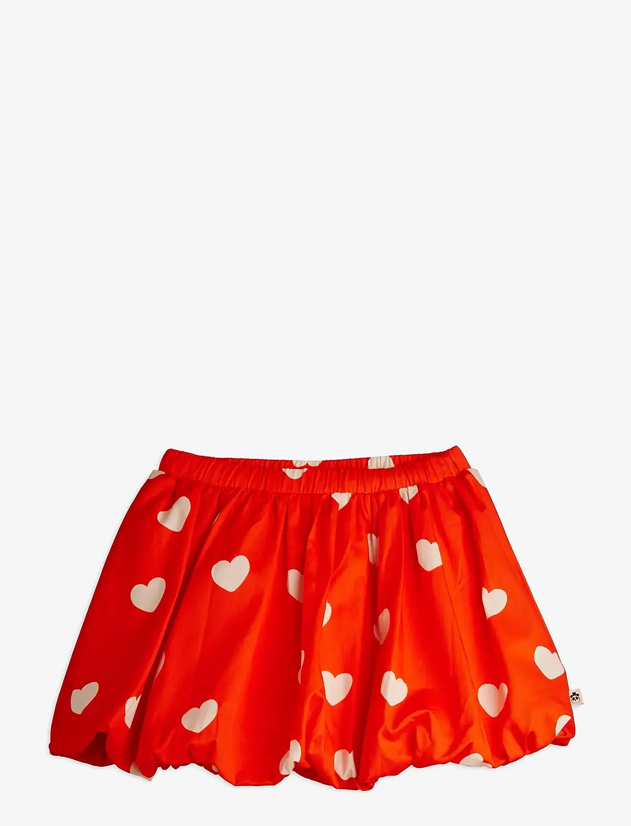 Mini Rodini - Hearts aop woven balloon skirt - miniseelikud - red - 0