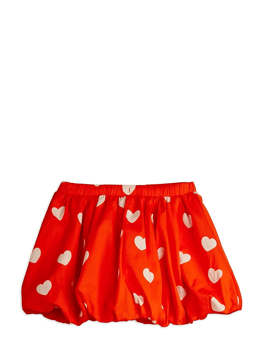 Mini Rodini - Hearts aop woven balloon skirt - korte nederdele - red - 1