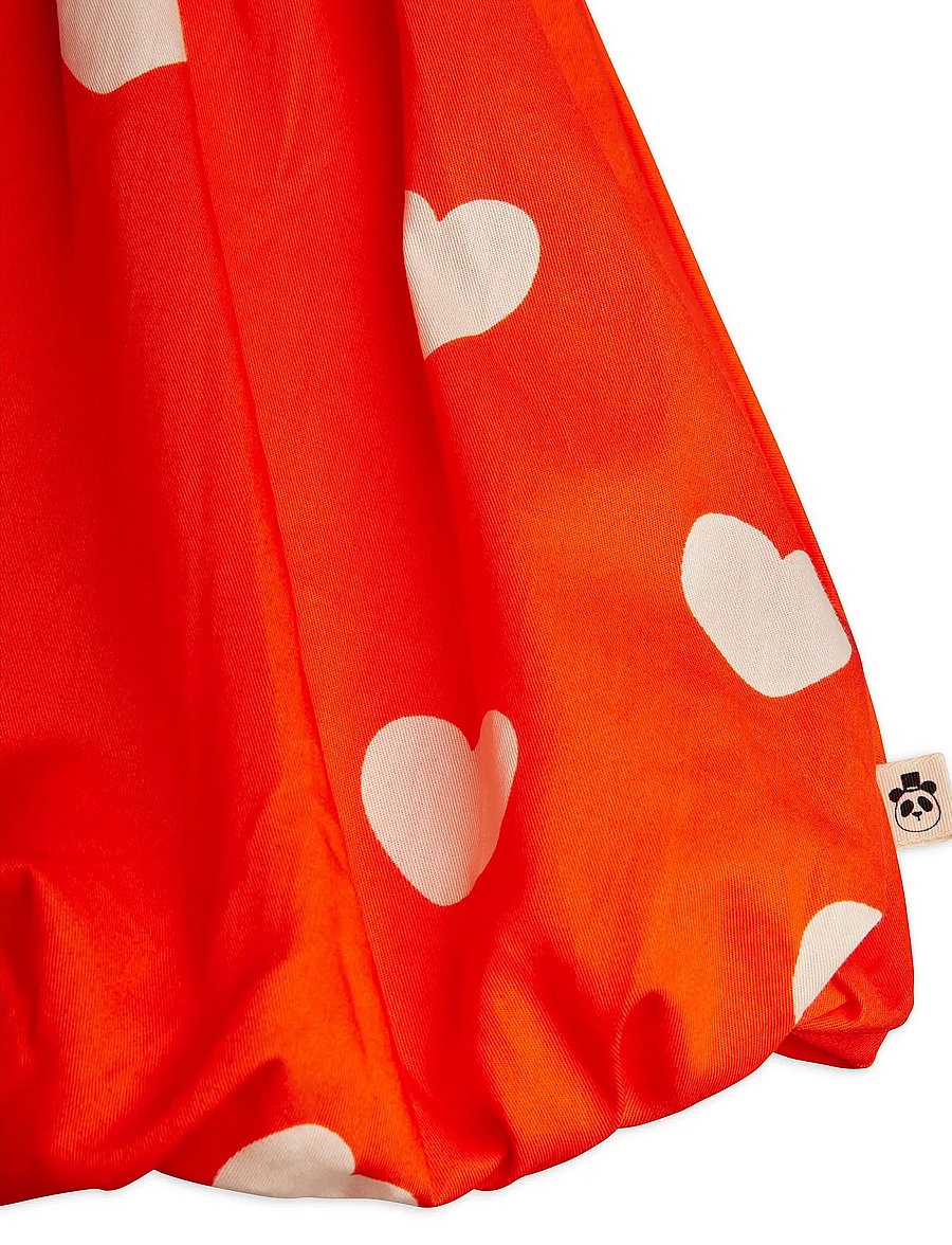 Mini Rodini - Hearts aop woven balloon skirt - korte nederdele - red - 2