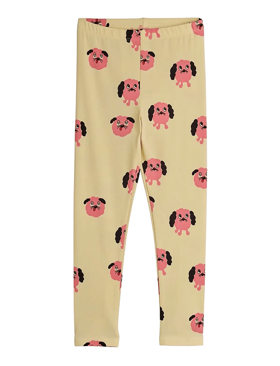 Mini Rodini - Doggies aop leggings - leggings - yellow - 0