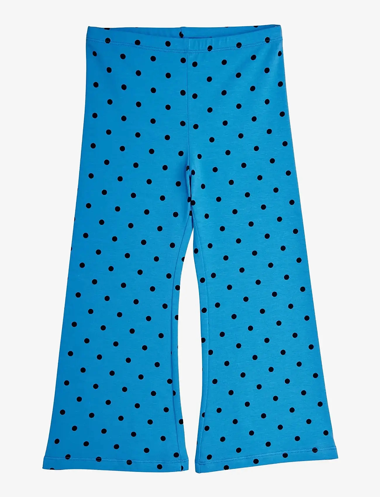 Mini Rodini - Polka dots aop flared trousers - babybukser - blue - 0