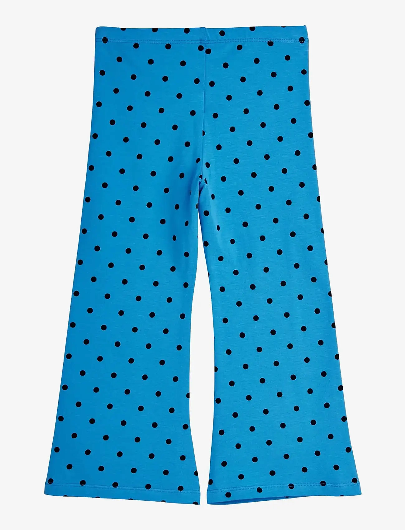 Mini Rodini - Polka dots aop flared trousers - babybukser - blue - 1