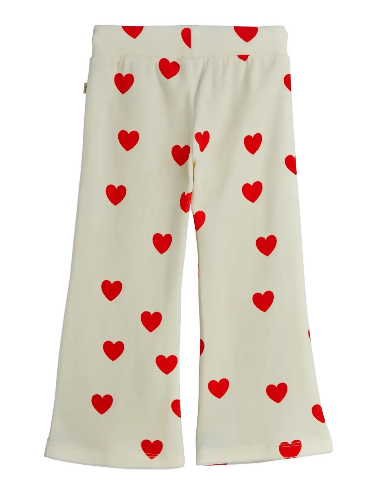 Mini Rodini - Hearts aop velour trousers - beebipüksid - white - 1