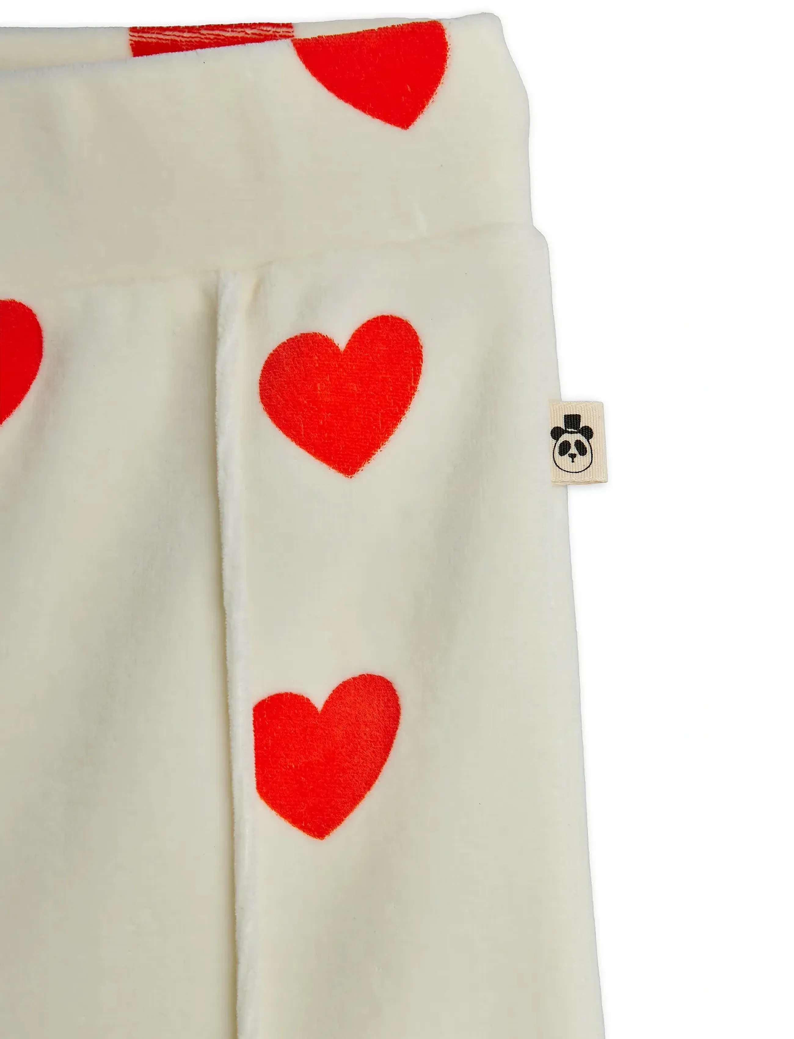 Mini Rodini - Hearts aop velour trousers - kelnytės kūdikiams - white - 2