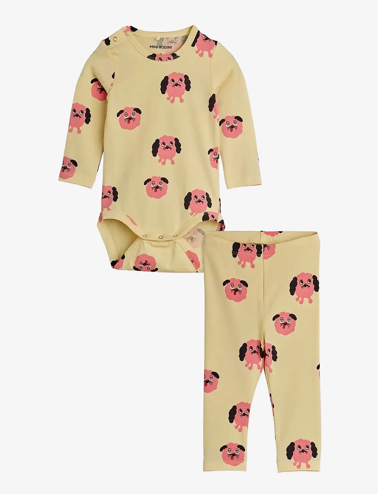 Mini Rodini - Doggies aop baby set - ensembles avec body - yellow - 0