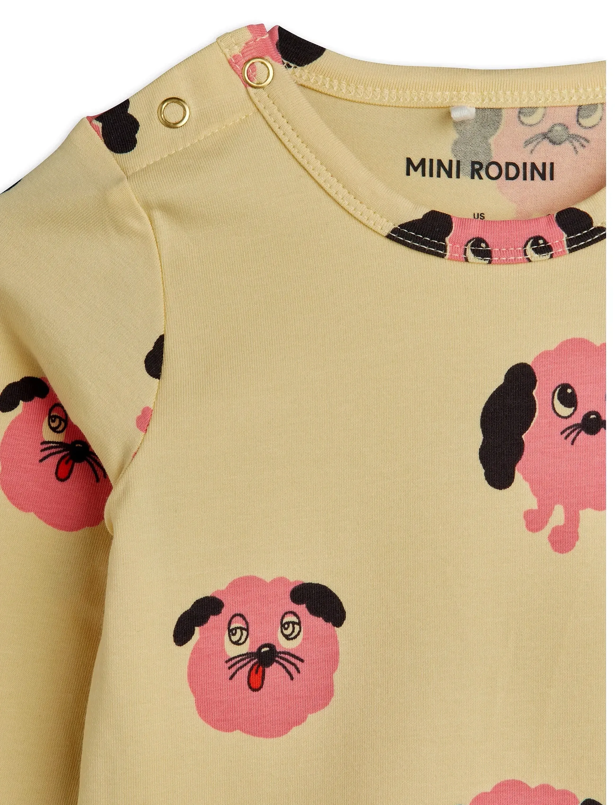 Mini Rodini - Doggies aop baby set - bodiga komplektid - yellow - 2