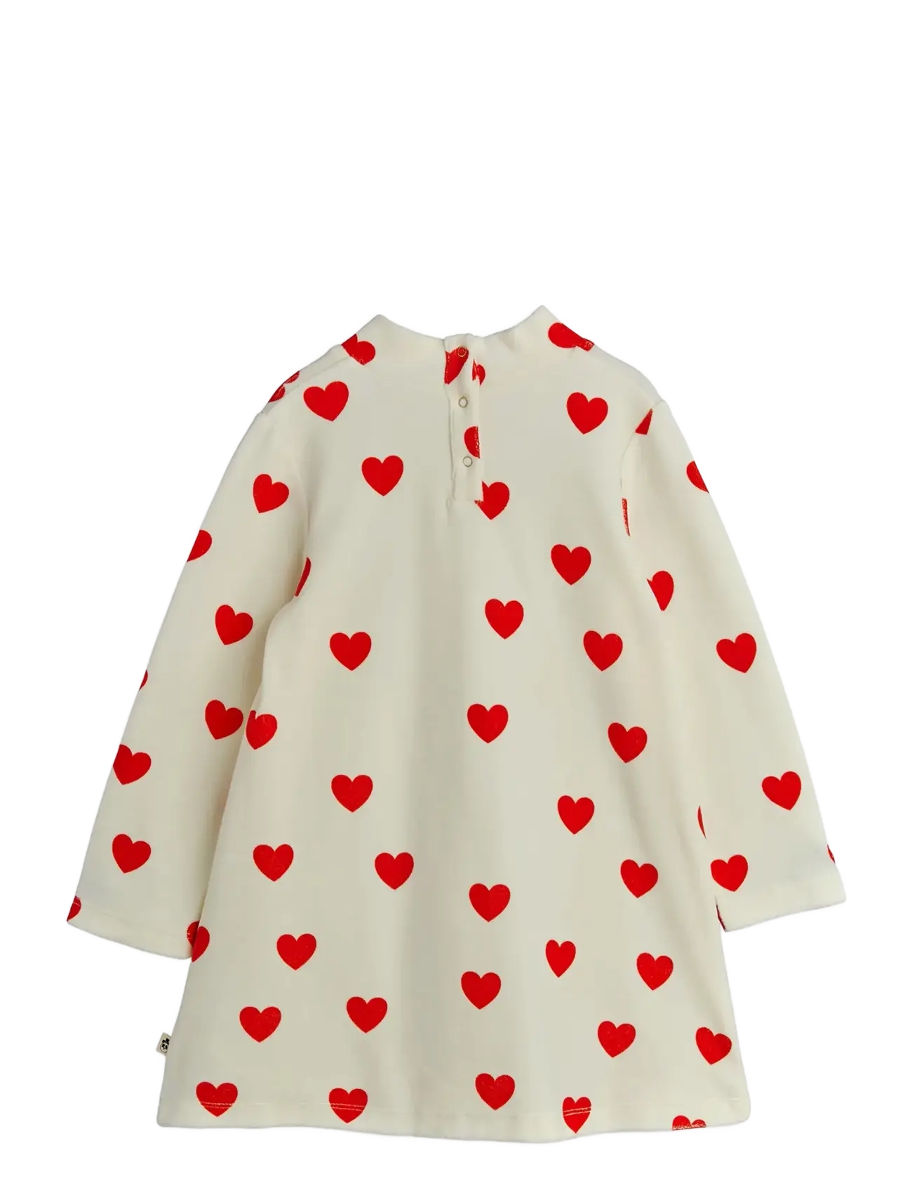 Mini Rodini - Hearts aop velour dress - langærmede hverdagskjoler - white - 1