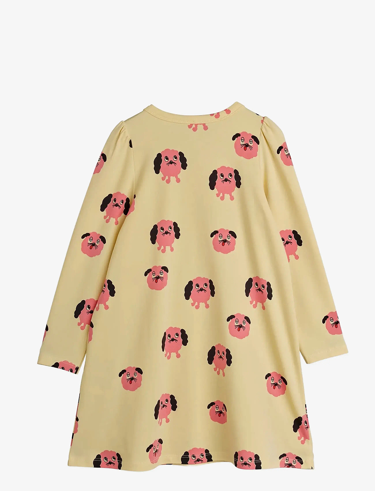 Mini Rodini - Doggies aop ls dress - langärmelige freizeitkleider - yellow - 1