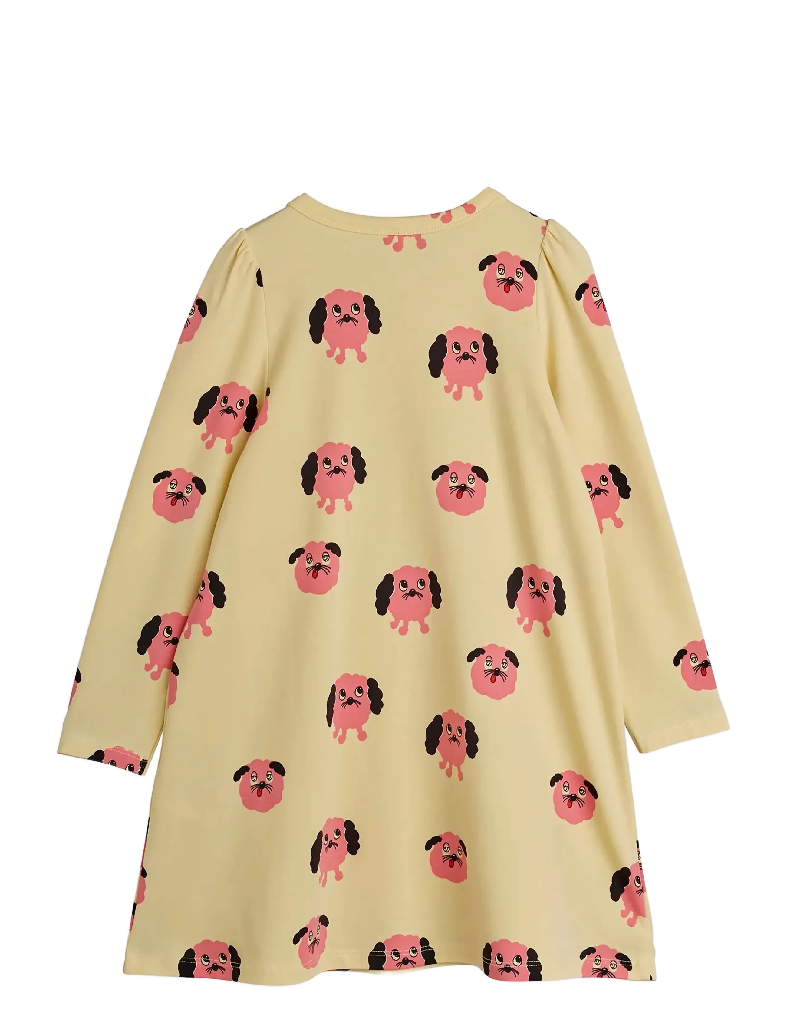 Mini Rodini - Doggies aop ls dress - langärmelige freizeitkleider - yellow - 1