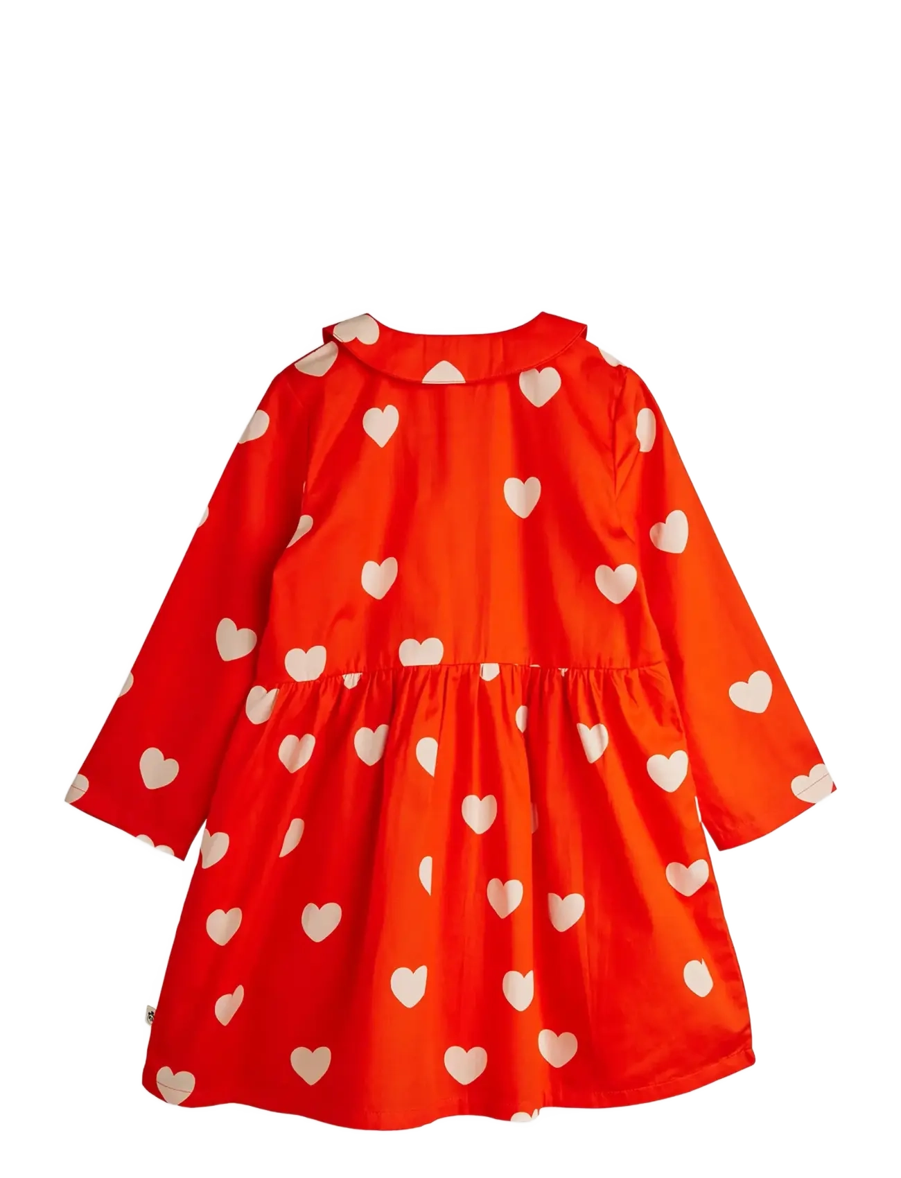 Mini Rodini - Hearts aop woven ls dress - langärmelige freizeitkleider - red - 1