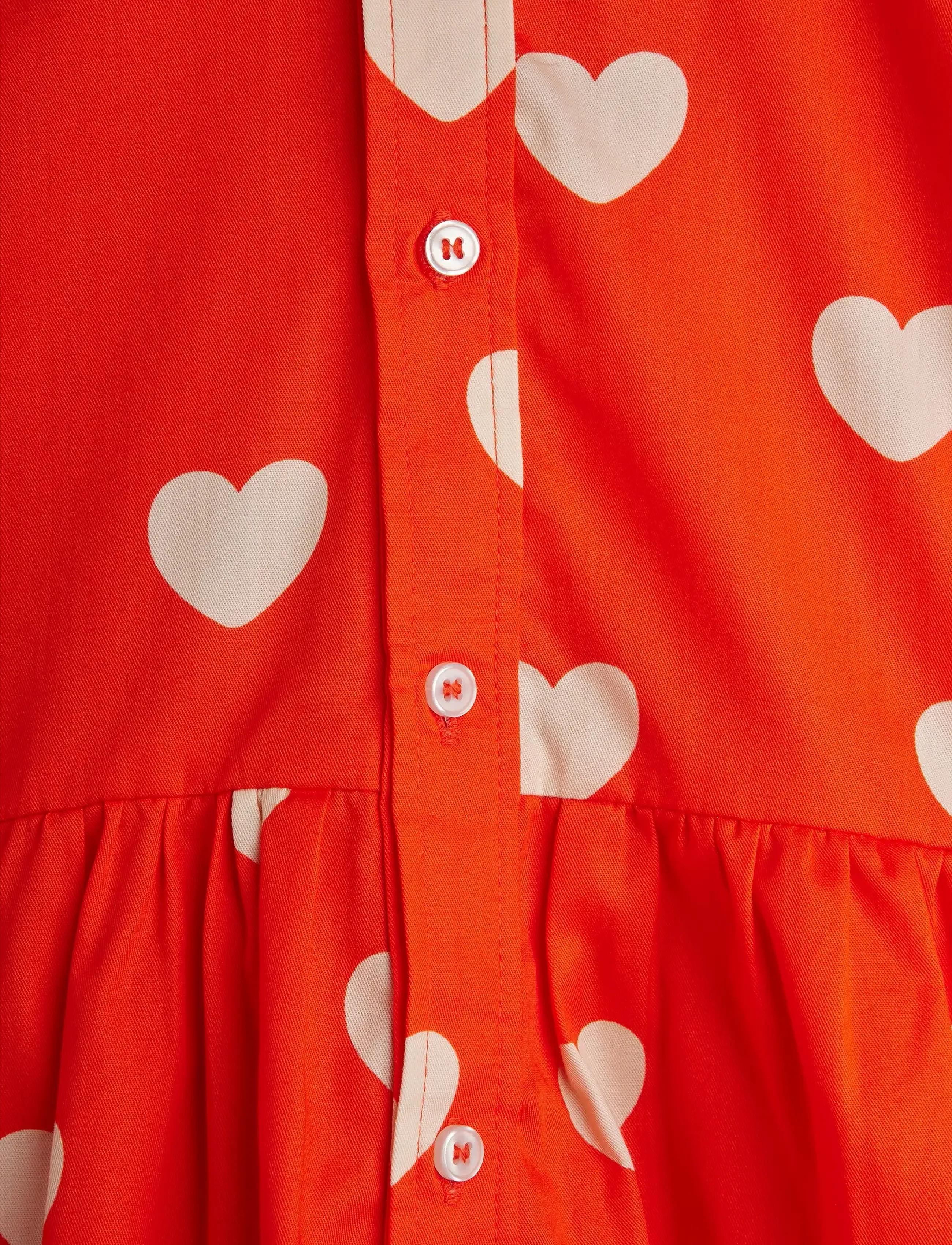 Mini Rodini - Hearts aop woven ls dress - langärmelige freizeitkleider - red - 2