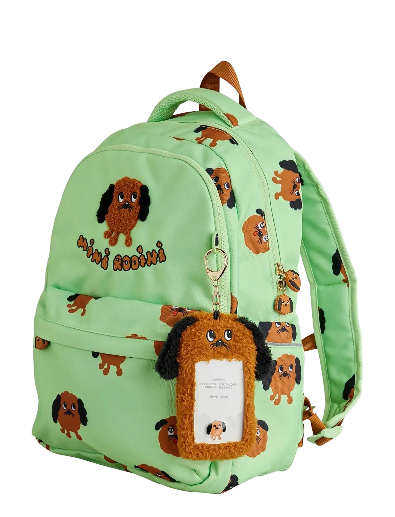 Mini Rodini - Doggies aop school aop backpack - seljakotid - green - 1