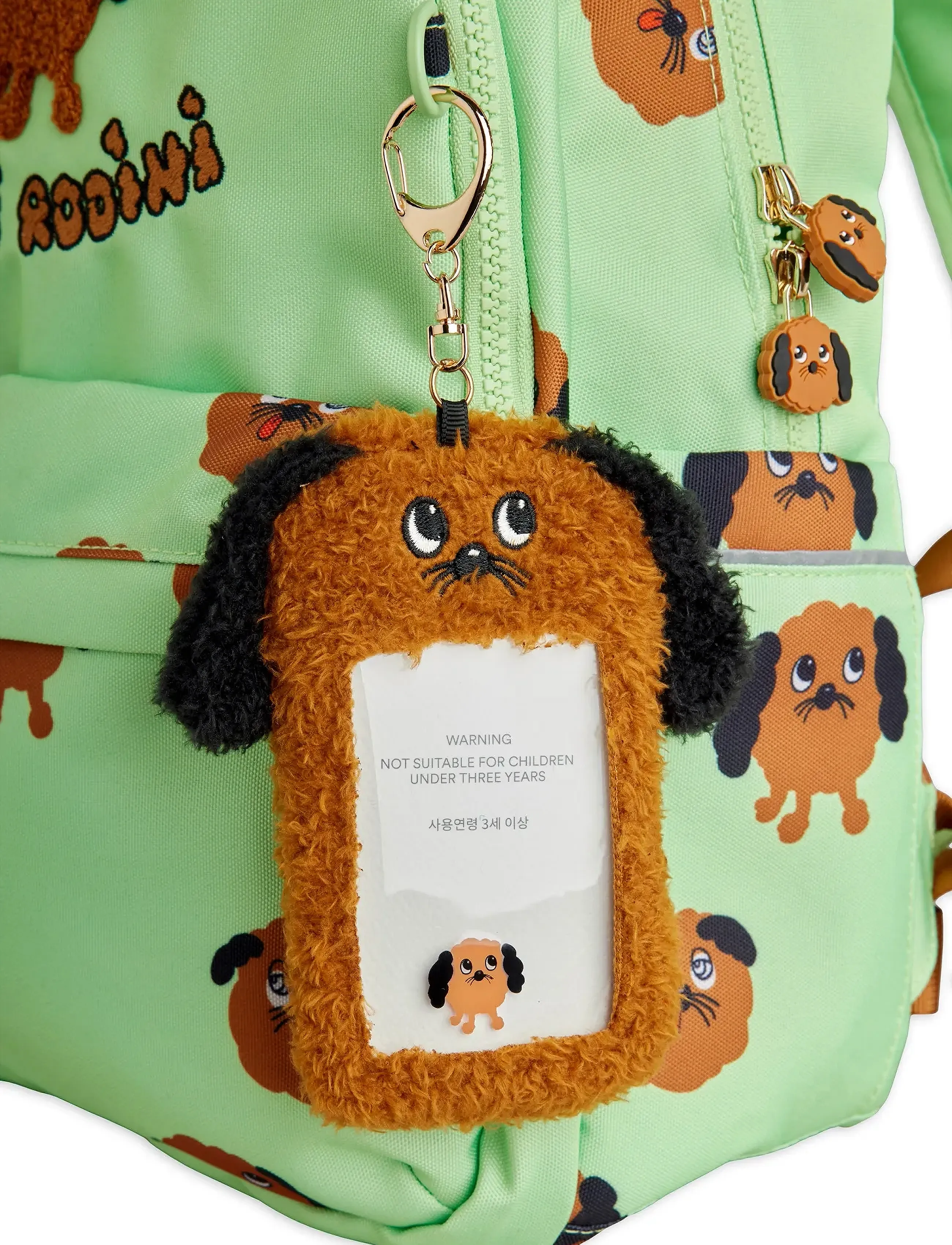 Mini Rodini - Doggies aop school aop backpack - seljakotid - green - 3