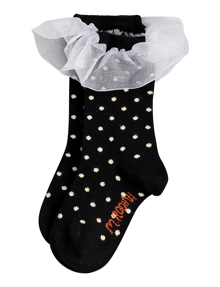 Mini Rodini - Polka dot frill 1-pack socks - strümpfe - black - 0